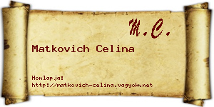 Matkovich Celina névjegykártya